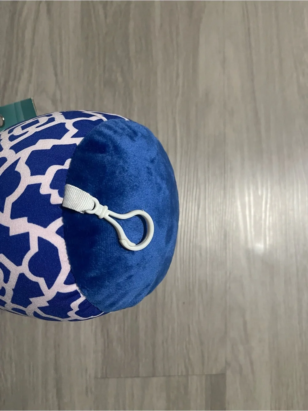 Microbead Tube Pillow - Blue & White Geometric